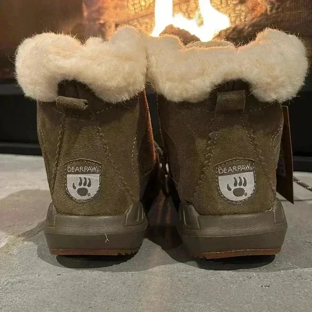 BEARPAW Cheryl Never Wet winter warm boots cow suede/wool faux fur lining - 7